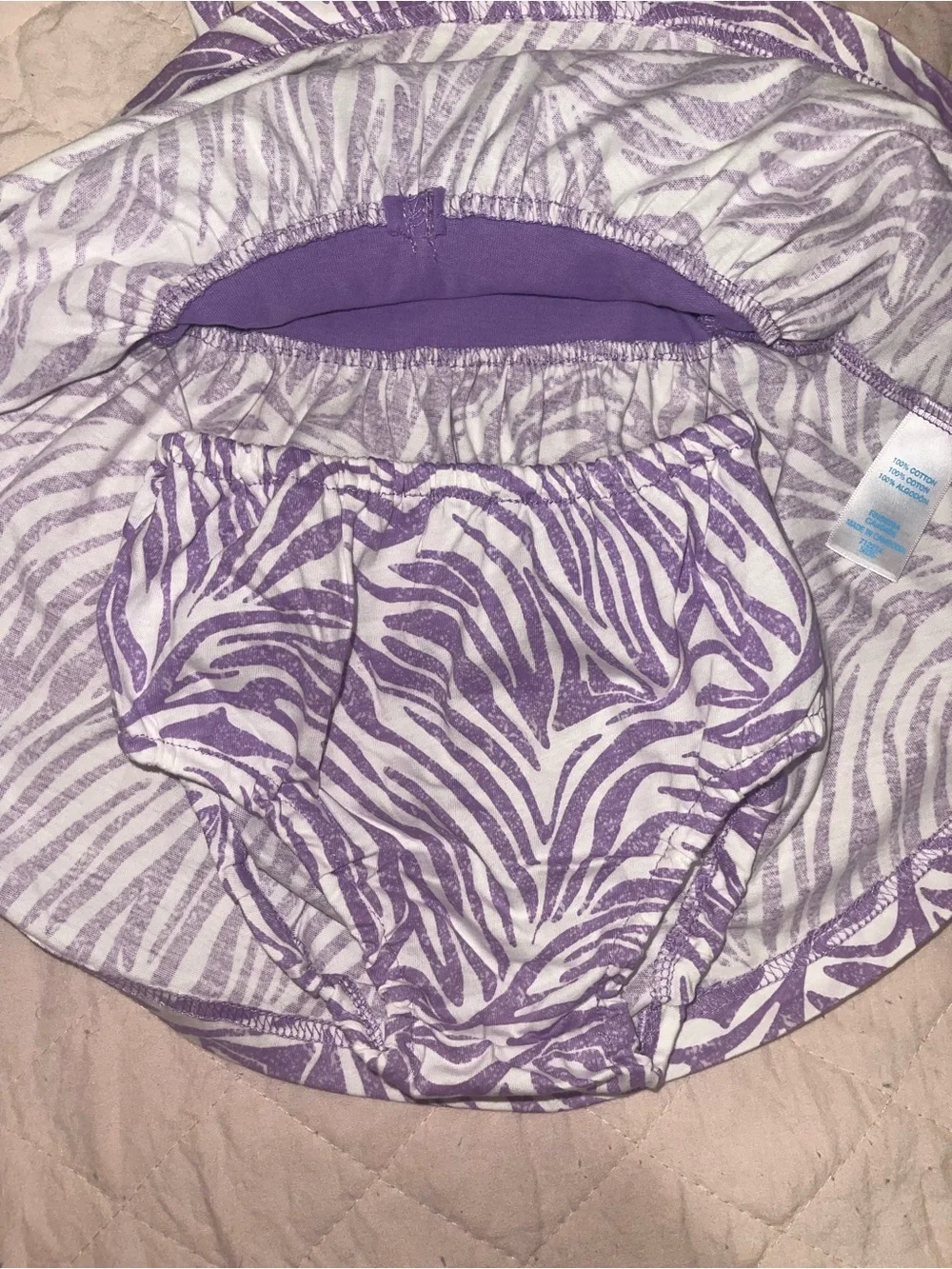 Carter's Purple and White Zebra Print Dress